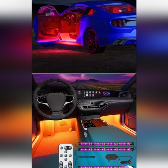 RGB Car LED Lights with 32 Colors, 10 Scene Modes, Music Sync LED Lights for Car - Picture 2 of 8